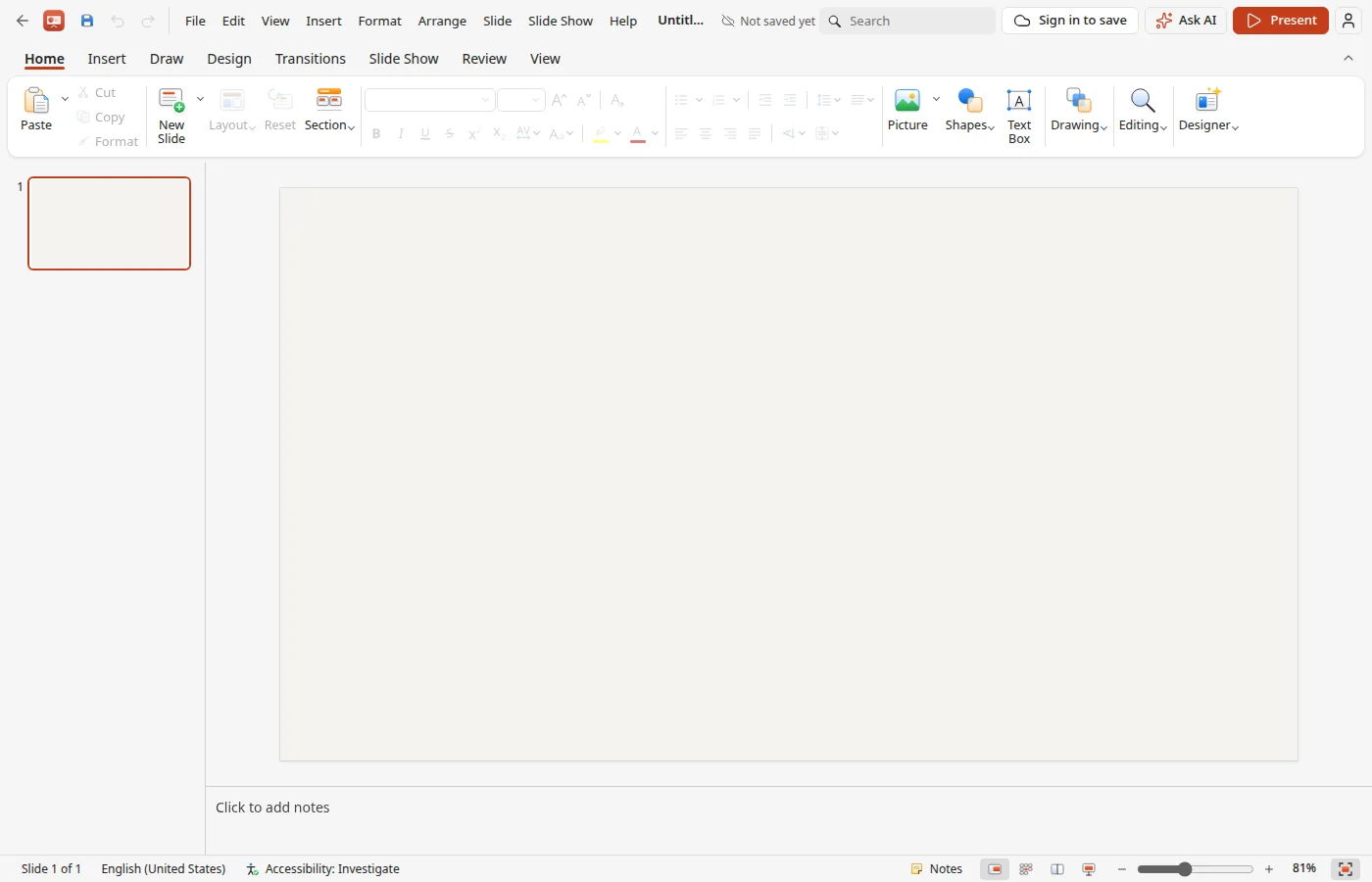 Umo Slides application screen